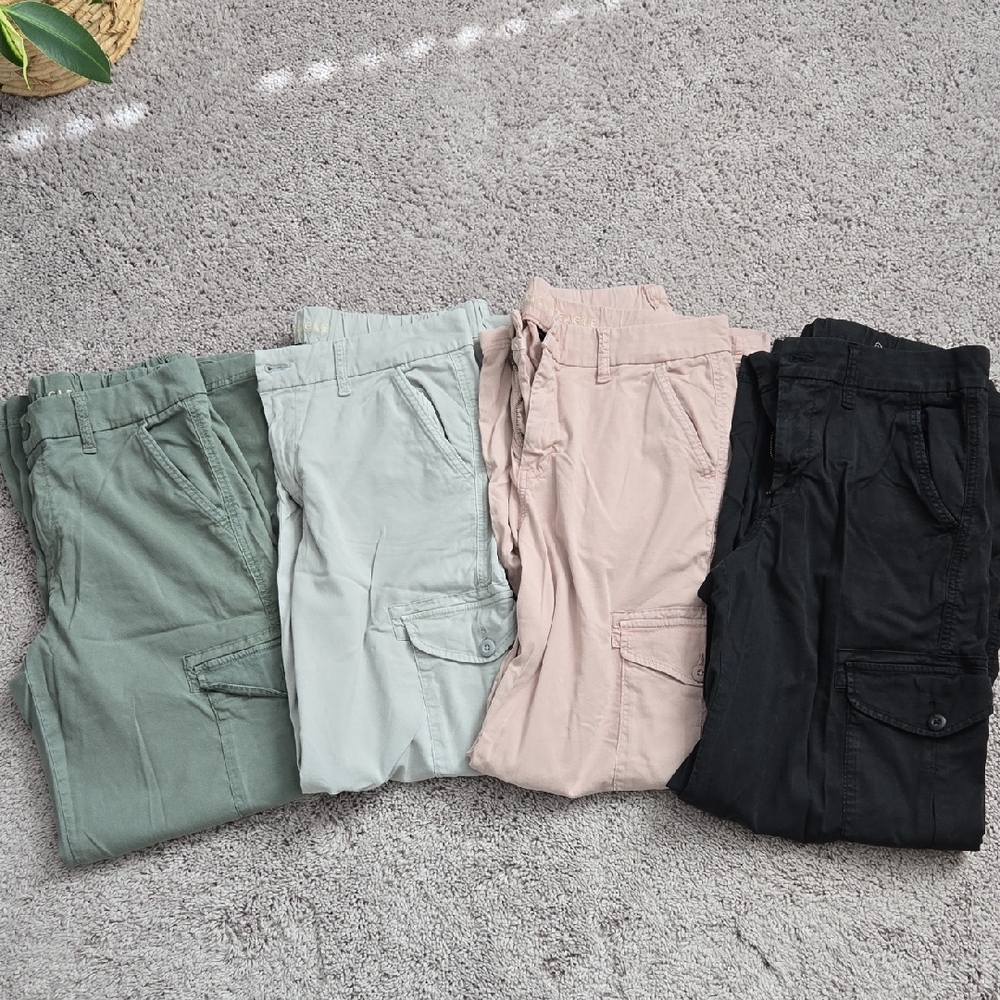 American Eagle Outfitters Wide Leg Pants - Green, Light Gray, Pink, Black